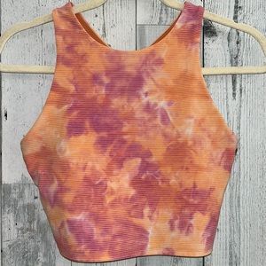 Athleta Orange and Purple Sports Bra
